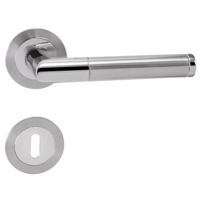 Kilincs PRADO - R 3SM - BN / LN - Szálcsiszolt inox / fényes inox