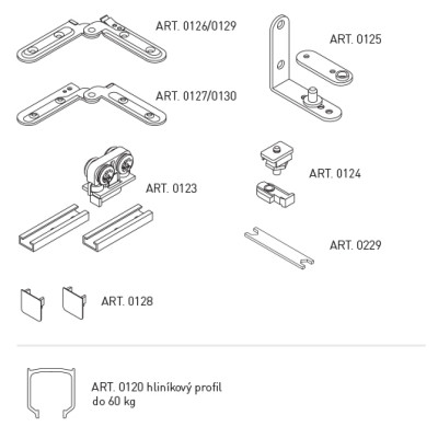 Harmónika ajtó vasalat FOLDING DOOR