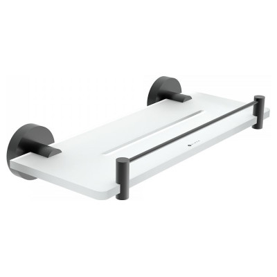 Fürdőszobai polc és kerítéssel NIMCO UNIX BLACK IXI 300 mm