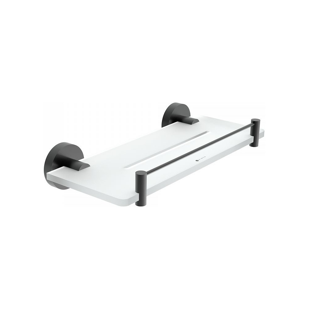 Fürdőszobai polc és kerítéssel NIMCO UNIX BLACK IXI 300 mm