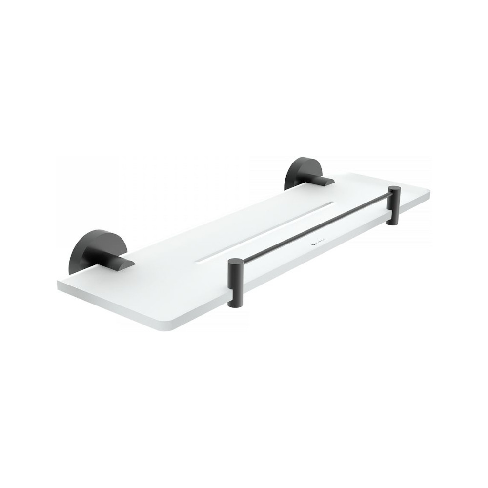 Fürdőszobai polc és kerítéssel NIMCO UNIX BLACK IXI 400 mm