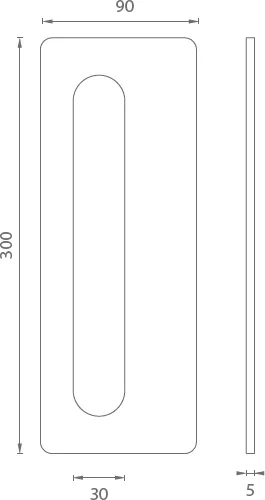 Kagylókilincs üveg tolóajtóhoz szögletes JNF IN.16.565.A